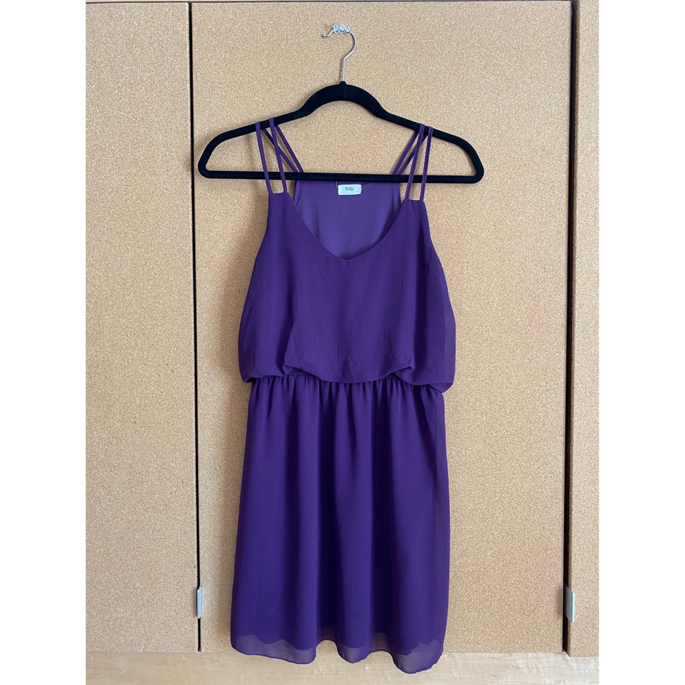 Flowy purple double-spaghetti strap dress